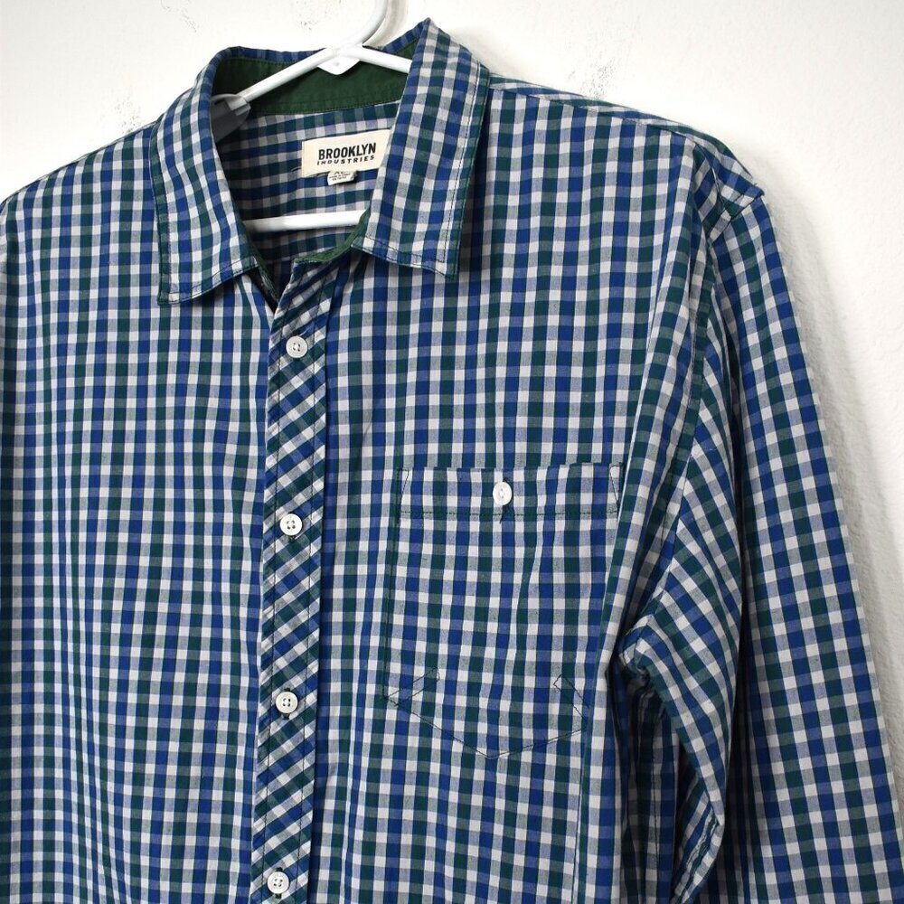 Brooklyn Industries Mens Gingham Button Down Shirt Sz XL Grandpa Preppy Academia - Picture 8 of 16